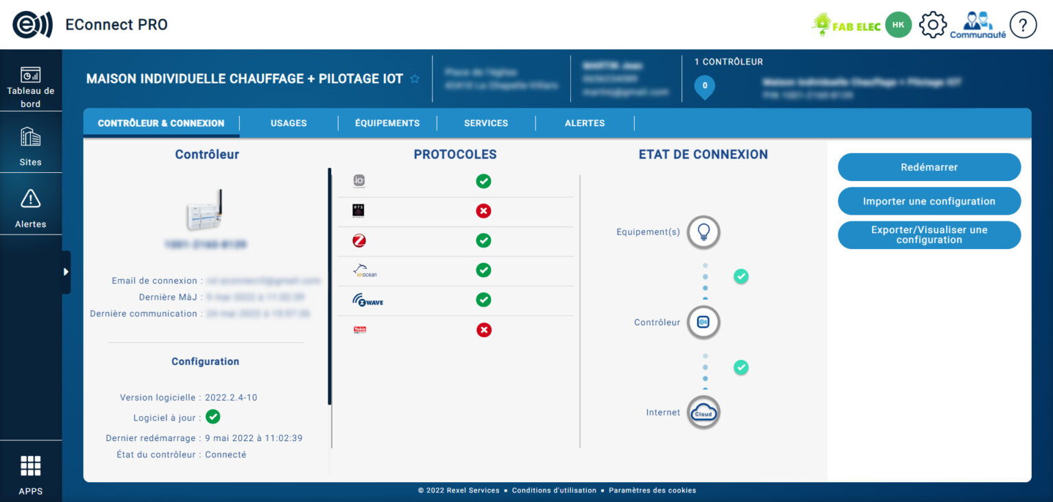 interface EConnect PRO - usages